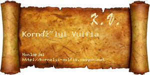 Kornélyi Vulfia névjegykártya